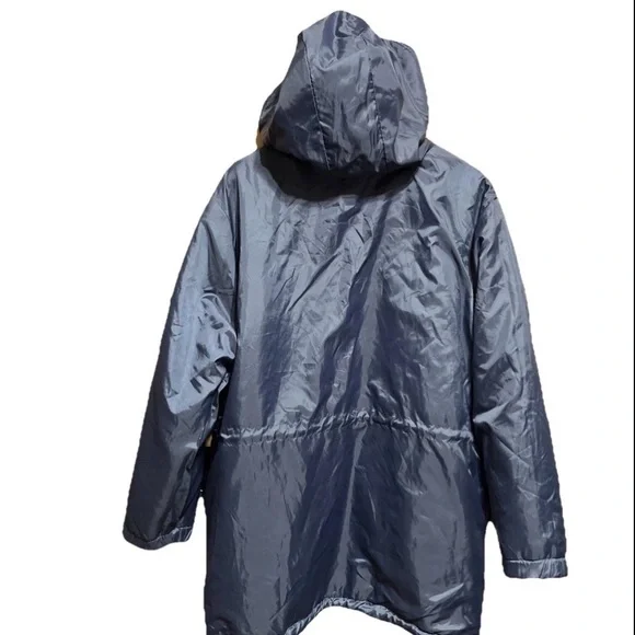 Willow Lane Jacket Women 1X Blue Fleece Dog Print Full Zip Reversible Coat - Picture 6 of 9